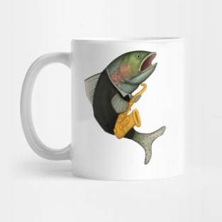 Rainbow Trout Saxophone Mug